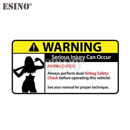 Warning Sexy Lady Girl Airbag Check Pvc Adhesive Decal