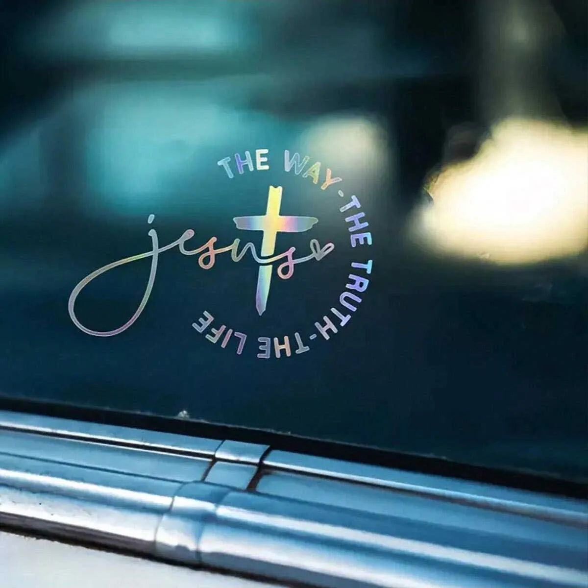 one-piece Way Jesus Christian Sticker Cross Pattern Road Truth