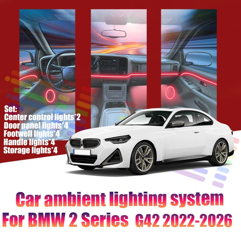 For BMW 2 Series G42 2022-2026 Ambient Lamps Colorful Atmosphere