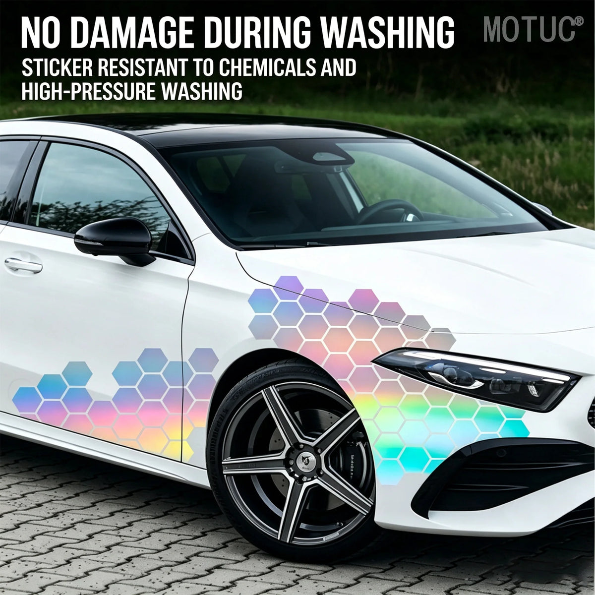 1SET Hexagonal Honeycomb Stickers Tuning Geometric Waterproof