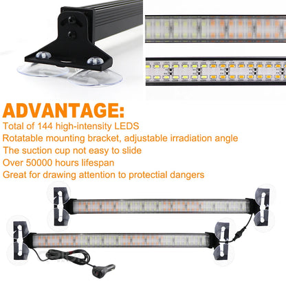 In Strobe Emergency Warning 144 Windshield Bar Traffic Advisor
