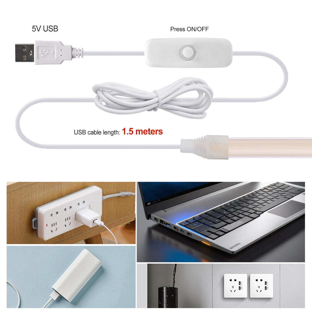 Dc 5V Cob Neon On Off Switch 1.5meter USB