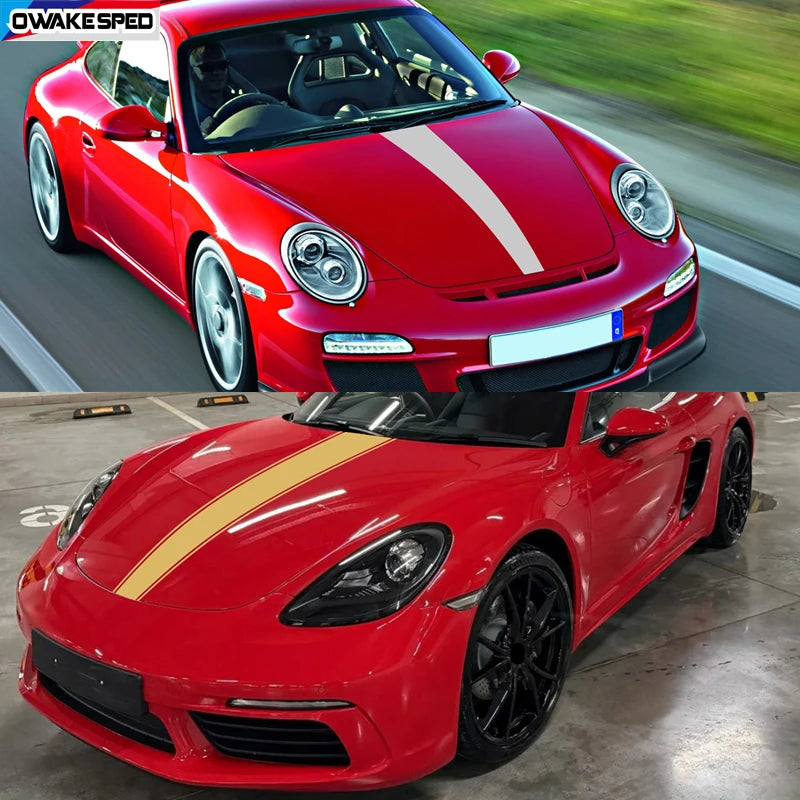 For Porsche 911 Cayman Boxster 718-Carrera-S Hood Bonnet Stripes