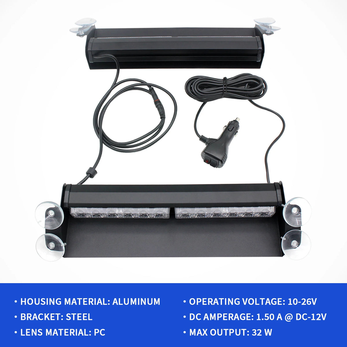 Laikesi Alumium 12v-24v 24LED Dash Emergency Strobe Windshield