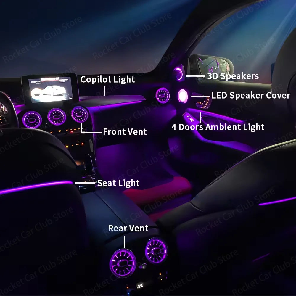 For Mercedes Benz W205 Glc Coupe Colours Ambient C43 C63S