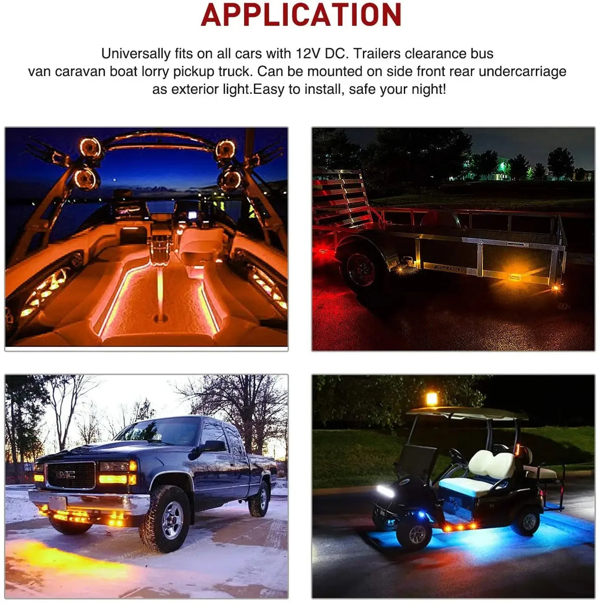 10PCS Side Marker Indicators Truck Warning Tail Trailer Lorry