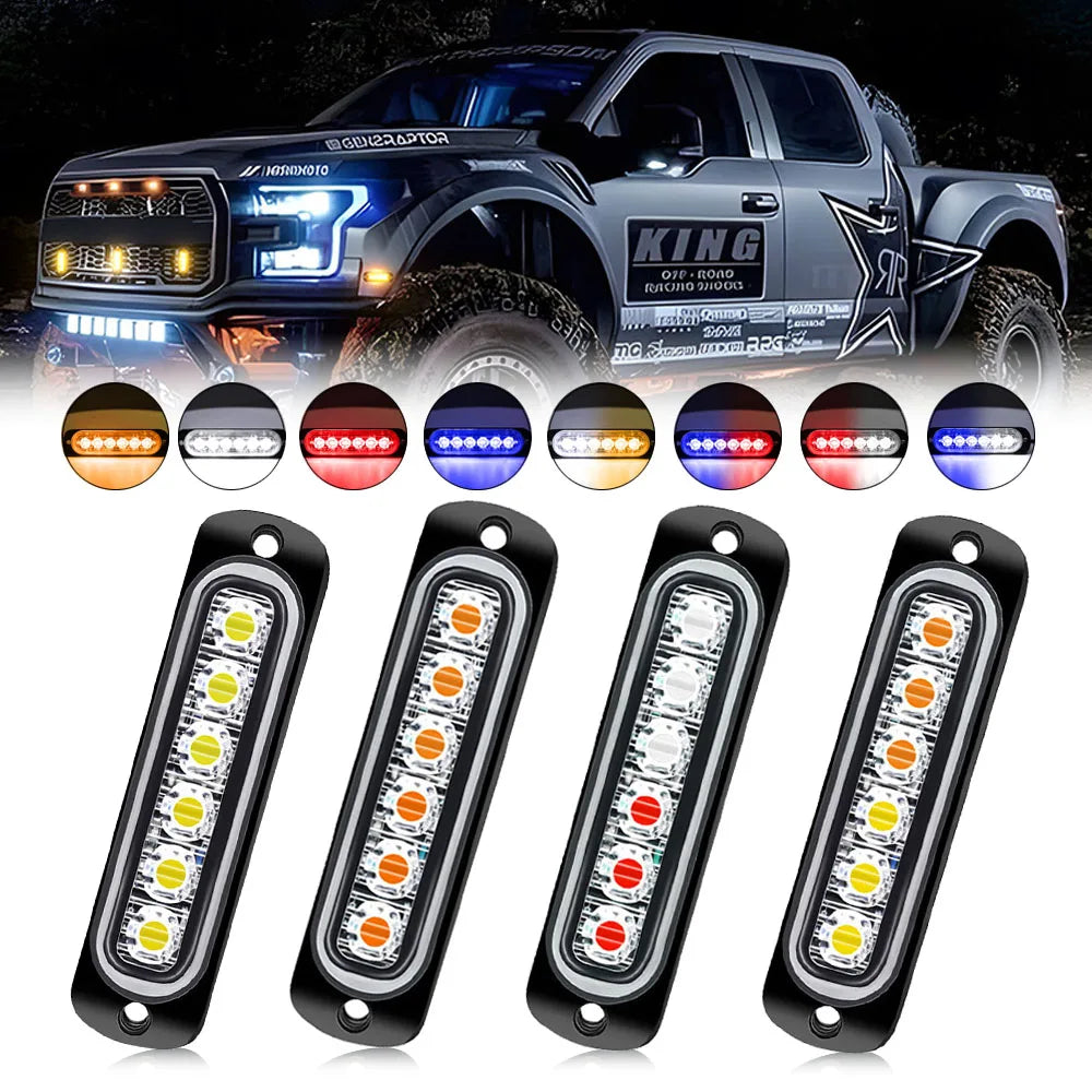 Ysy 1PCS Strobe Warning Grille Flashing Bar Motocycle 6LED