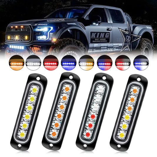 Ysy 1PCS Strobe Warning Grille Flashing Bar Motocycle 6LED