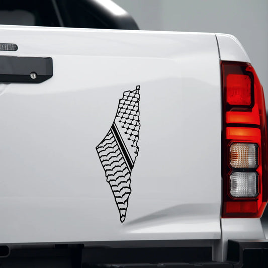 Traditional Ethnic Pattern Map Silhouette Vinyl Sticker