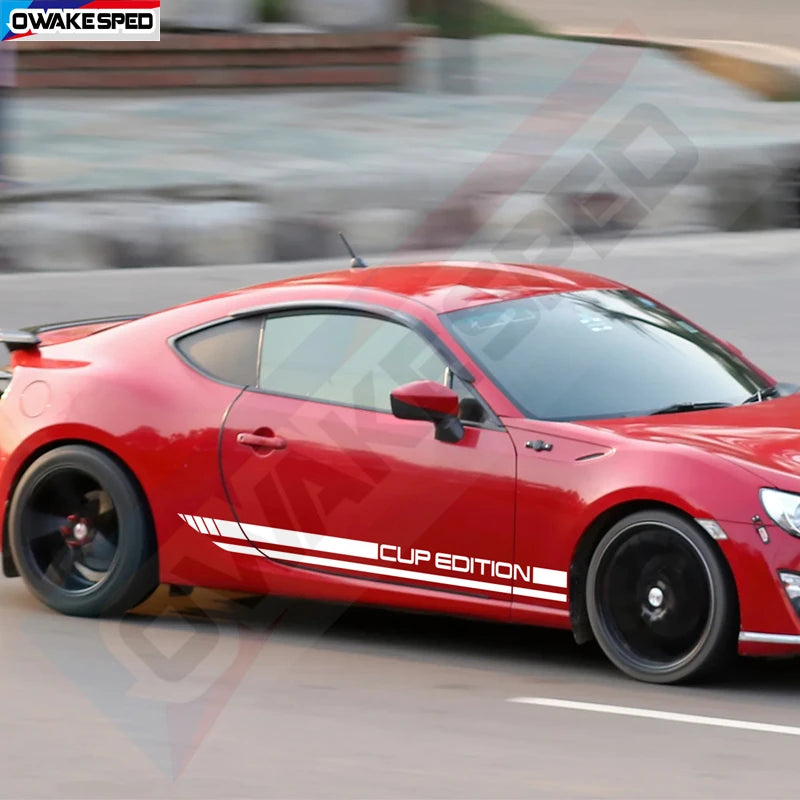 For Toyota 86 Gt Cup Eoition 2PCS Body Door Side Skirt Stickers