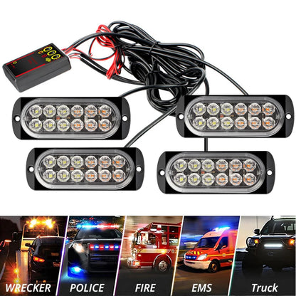 In Warning Strobe 12V 24V Amber Grille Emergency Flash