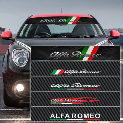 For Alfa Romeo Logo Stelvio Brera Carbon Fibre Color Windshield