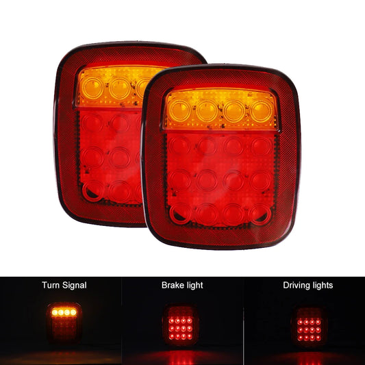 For Jeep Wrangler Tj Yj Cj 12V Truck Tail Most Trailer Boat Red