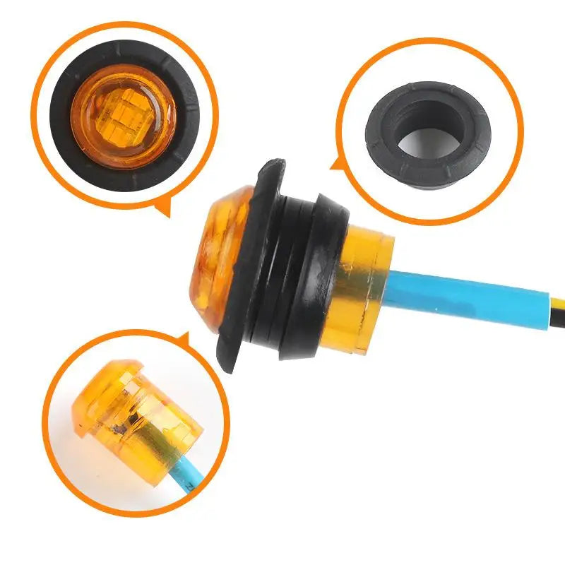 MINI Round Side Marker Brightness 24V Truck Trailer Indicators