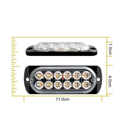 12 Strobe Side Warning Flashing Lightbar Truck Beacon Amber