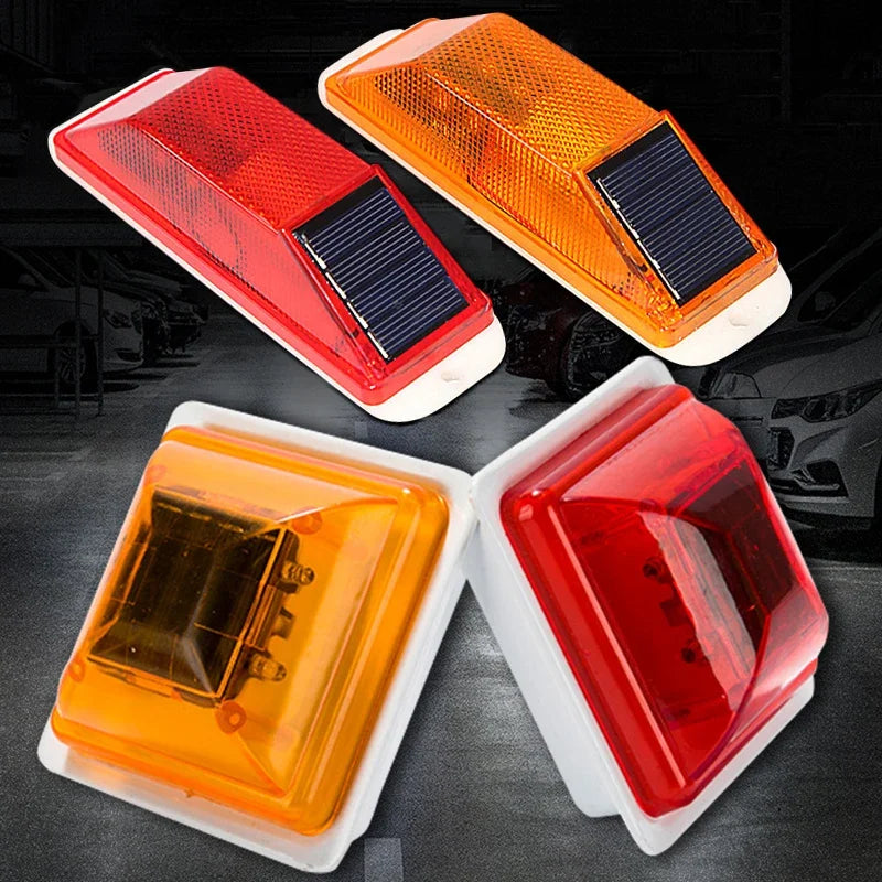 Solar Strobe Warning Rechargeable Night Driving Safety Flash