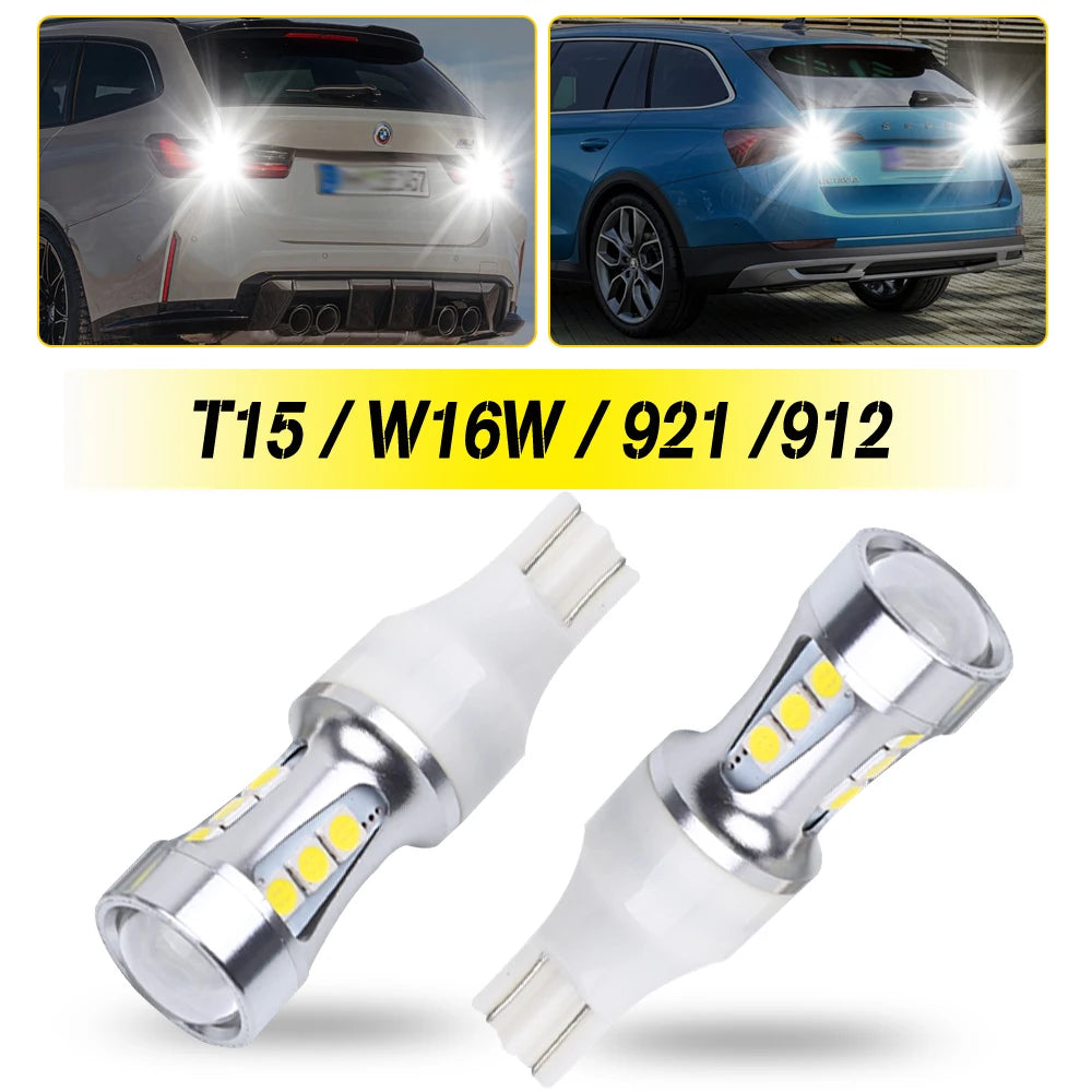 2PCS Super Bright W16W T15 Bulbs 912 921 wy16w