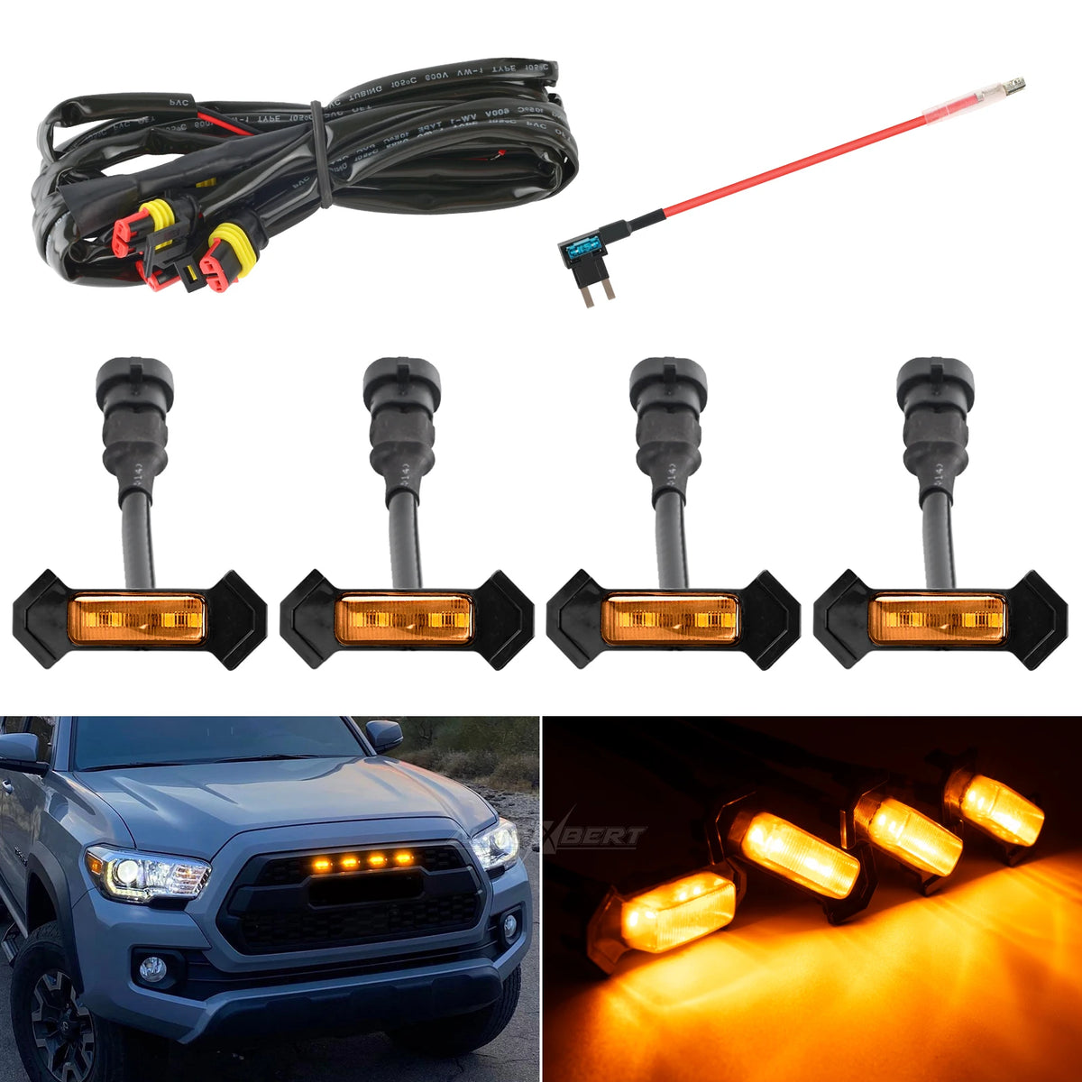 For 2016-up Toyota Tacoma W Trd 4PCS raptor-style Orange Yellow