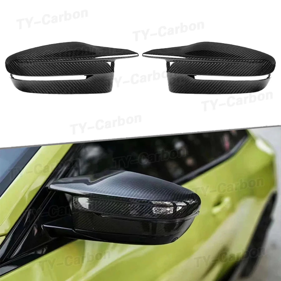 For BMW M2 G87 M3 G80 Real Dry Carbon Fiber Side Door Mirror