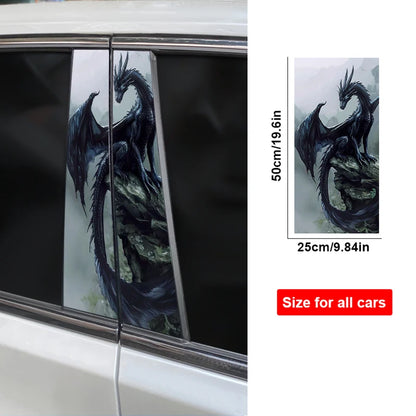 Dark Dragon Sticker Pillar Decals Used Cover Scratches Door
