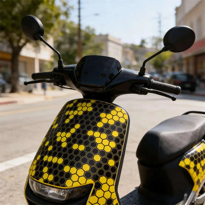 For Motorcycle ATV Premium Hex Camouflage Yellow Vinyl Wrap Film