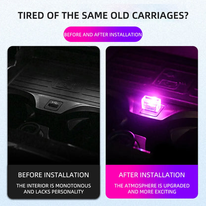 1PC MINI USB Interior Atmosphere Emergency Lighting Colorful