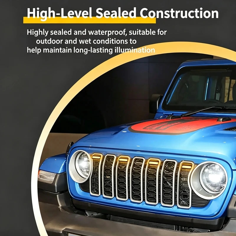 For Jeep Wrangler Jl Pickup 2024-2026 6PCS Set Front Grille