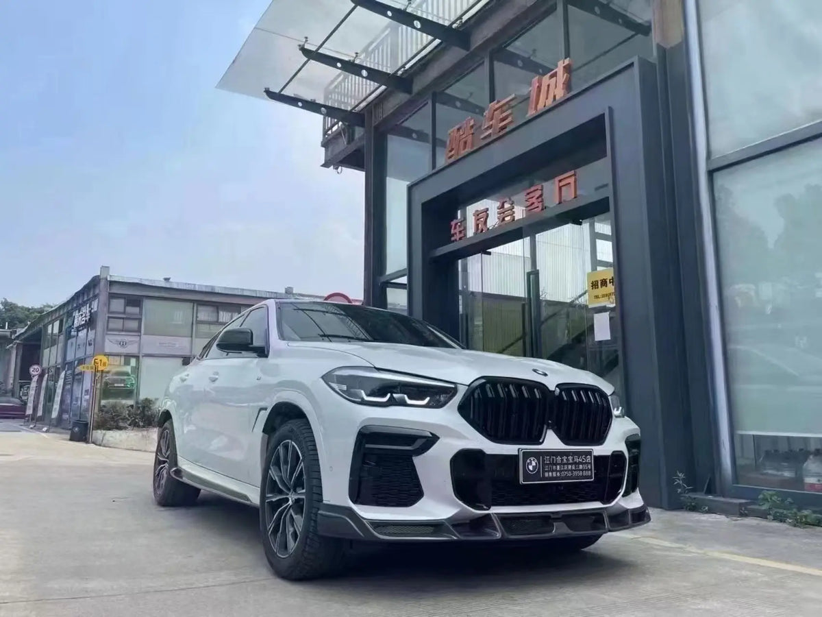 For BMW F96 X6M 2019-2022 Bumper Carbon Fiber Front Lip Spoiler