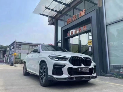 For BMW F96 X6M 2019-2022 Bumper Carbon Fiber Front Lip Spoiler