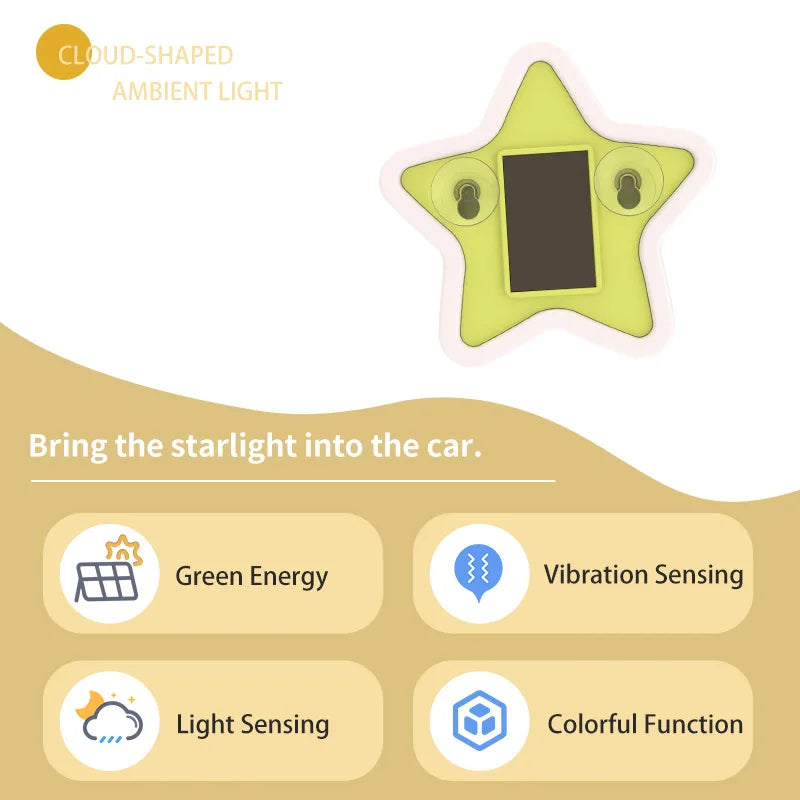 Solar Star Shaped Warning Triangular Windows Rear Cloud