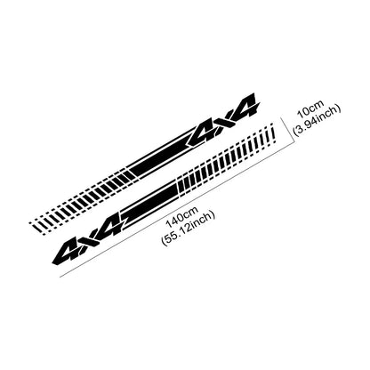 For Offroad Vehicl 2PCS 4X4 Offroad Side Body Stripes Vinyl