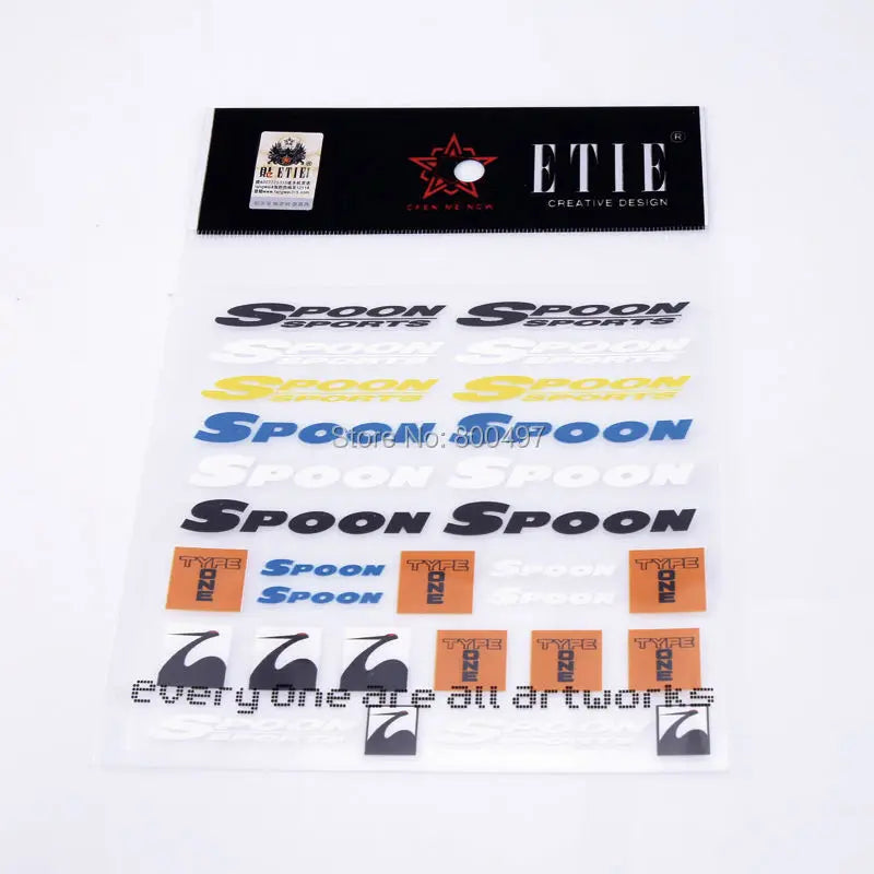 For Spoon Sports Type One Creative Vinyl Sticker Set Bumper