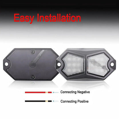 Krator 4PCS Rock White Pods Leds 210 Degree Wide