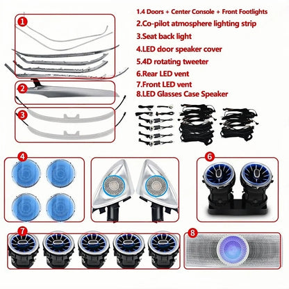 For Mercedes Benz W205 X253 Glc 12 Colors Ambient Coupe C43 C63S