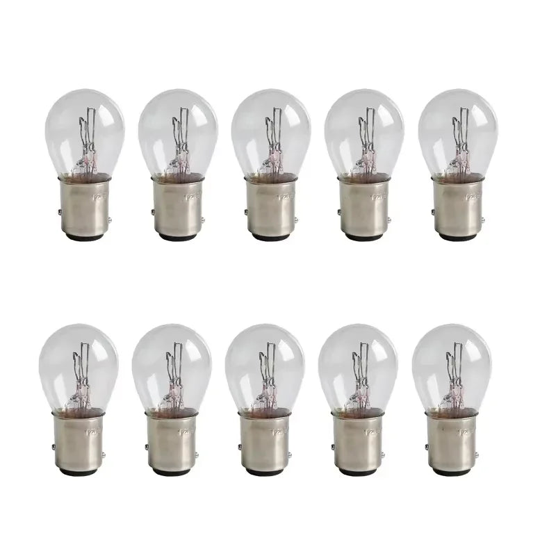 10PCS dc12v 380 bay15d 1157 5W Natural White Glass