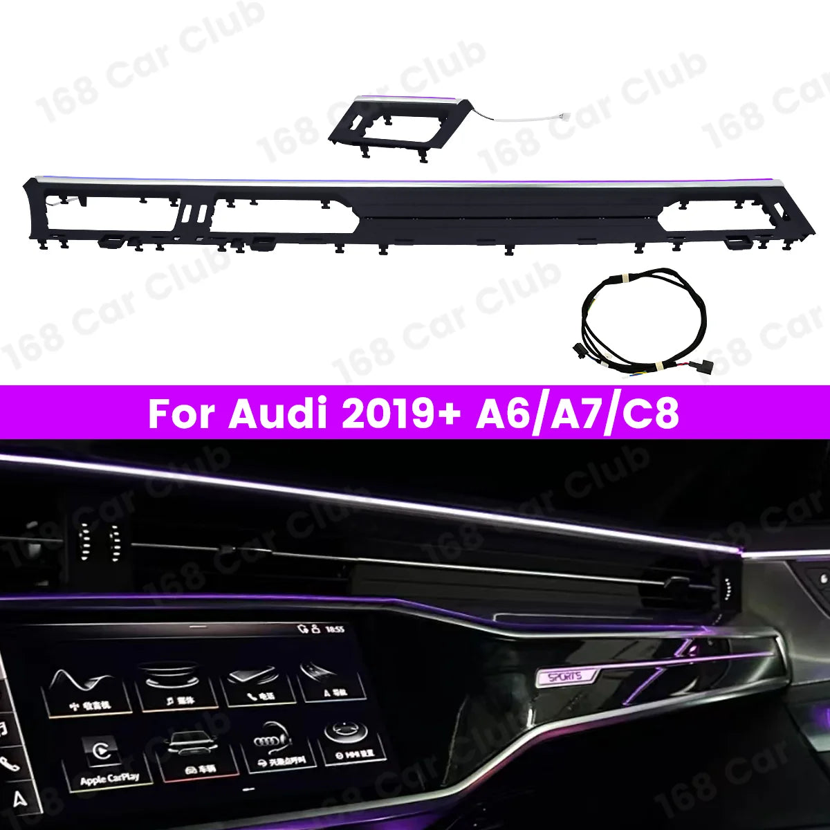 For Audi A6 A7 C8 2019-2024 Color Ambient Indoor Center Console