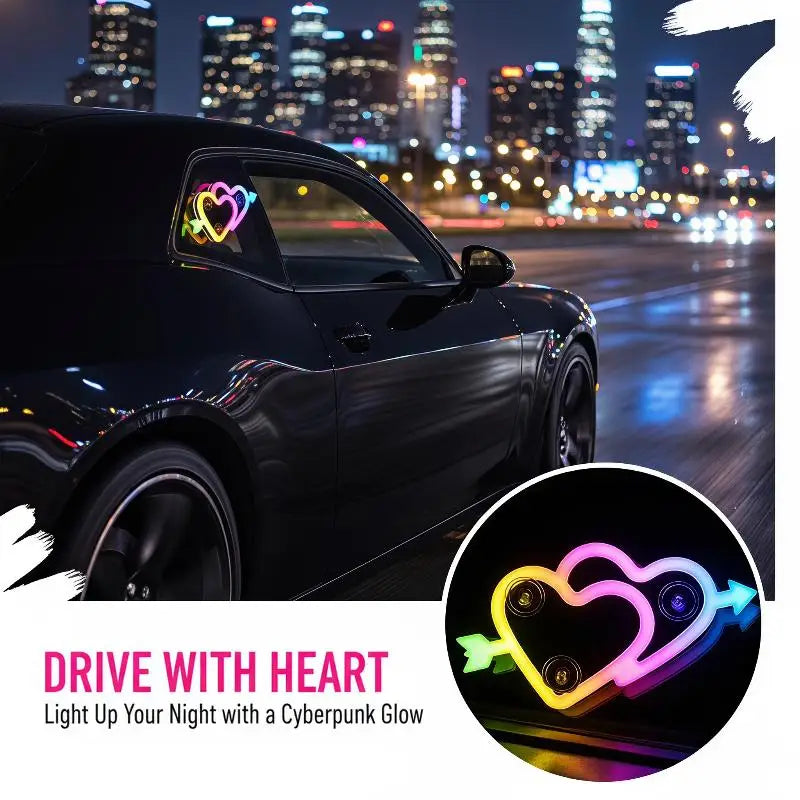 Solar Powered Interior Neon Set Heart Design Ambient Lighting