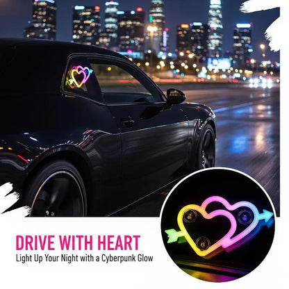 Solar Powered Interior Neon Set Heart Design Ambient Lighting