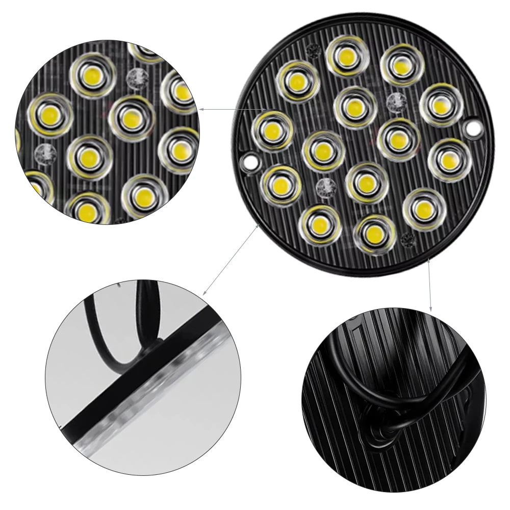 12-24v 2PCS Round Strobe Flash Emergency Flashing Warning Cars
