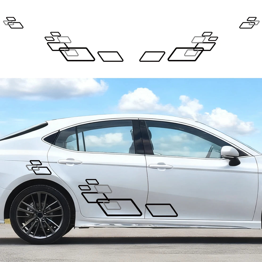 2PCS Side Decal Sports Racing Personalized Design Waterproof