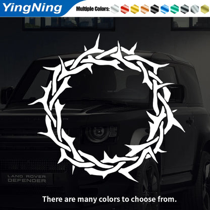 Crown Thorns Sticker Vinyl Tribal Barb Wire Ring Decal
