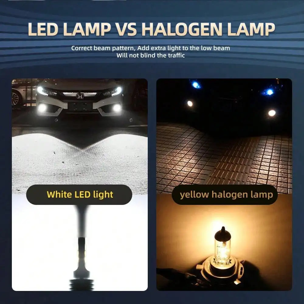 2PCS 9005 9006 H11 Fog Bulbs 6000K Cool White