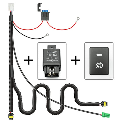 For Honda Civic Jazz CR-V HR-V H8 H11 12V 40A Fog Wiring Harness