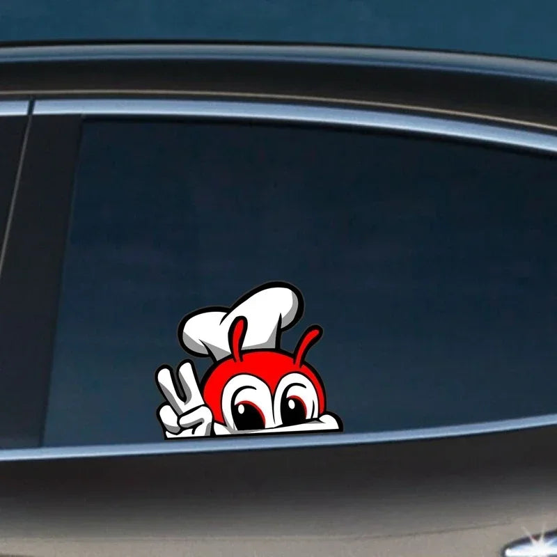 For Honda Lada BMW Audi Jeep 3D Cute Jollibee Peeking Anime