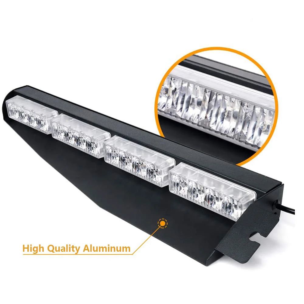 For Flash Lamp Windshield Bar 2PCS Visor Strobe Bars Front