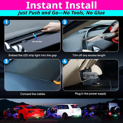 Windshield Ambient Strip Inch RGB Remote APP Music Sync