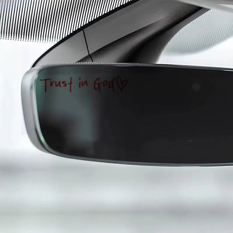 Trust In God Heart Rear View Mirror Sticker Decal
