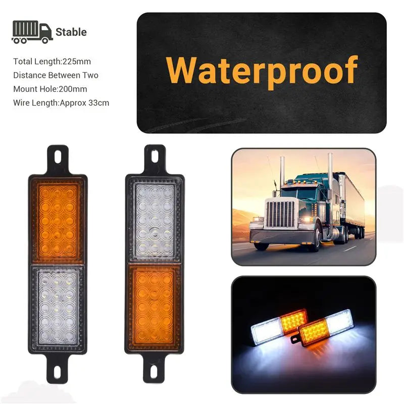 m63k-2pcs 12V Truck Bull Bar Bullbar Front Bumper Indicator