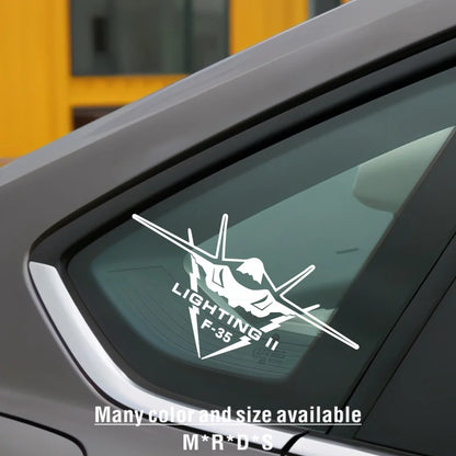 F35 Fighter Design Window Reflective Sticker Waterproof Bumper