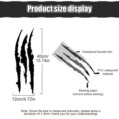 1PC Reflective Monster Claw Decal 40x12cm Vinyl Sticker